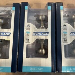 NWT SCHLAGE SATIN NICK PRIVACY DOOR KNOB Bundle